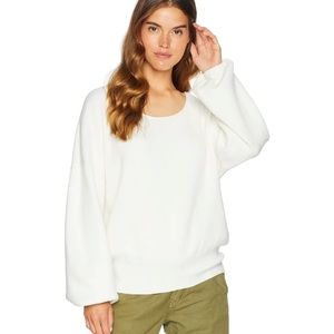 Free People Shadow Crew Sweater Ivory Size Small